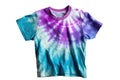 Blue And Purple Tiedye Tshirt For Girl On Isolated White Background