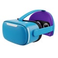 Blue and Purple Virtual Reality Headset on White Background Keywords: virtual reality, VR, headset, goggles, technology, gaming, Royalty Free Stock Photo