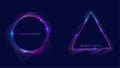 Blue and Purple Wavy Particle Surface on Black Background. Abstract Technology or Science Banner. Vector Illustration Royalty Free Stock Photo