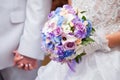Blue and purple wedding bouqet Royalty Free Stock Photo