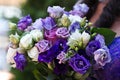 Blue, purple and white wedding bouqet Royalty Free Stock Photo