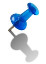 Blue push-pin. Royalty Free Stock Photo