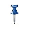 Blue Push Pin for Office Bulletin Board Task Assignments Notice Reminders Royalty Free Stock Photo