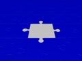 Blue puzzle construction with a blank in the middle Royalty Free Stock Photo