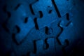 Blue puzzle parts