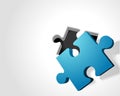 Blue Puzzle Piece Royalty Free Stock Photo