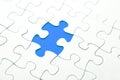 Blue puzzle piece missing, business concept
