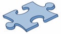 Blue Puzzle Piece Solution Symbol, vector design Generative AI Royalty Free Stock Photo