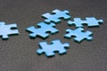 Blue Puzzle Pieces Royalty Free Stock Photo