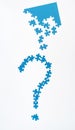 Blue Puzzle Question Mark on White