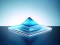 Blue pyramid on blue background Royalty Free Stock Photo