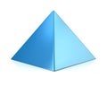 Blue pyramid 3d illustration Royalty Free Stock Photo