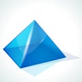 Blue pyramid on white background Royalty Free Stock Photo