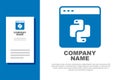 Blue Python programming language icon isolated on white background. Python coding language sign on browser. Device Royalty Free Stock Photo