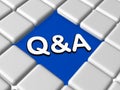 Blue q&a sign in boxes