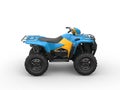 Blue quad bike - side view Royalty Free Stock Photo