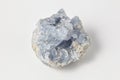 Blue quartz ore on white background