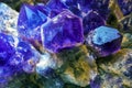 Blue quartz and other crystals Royalty Free Stock Photo
