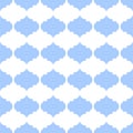 Blue quatrefoil lattice pattern.