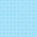 Blue quatrefoil lattice pattern.