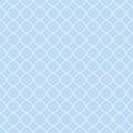 Blue quatrefoil lattice pattern.