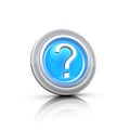 Blue question mark button. Vector illustration. Royalty Free Stock Photo