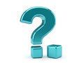 Blue question mark 3d rendering isolated on white background for design and presentation Royalty Free Stock Photo