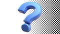 Blue question mark, help and support symbol for UI and app designs png transparent image Generative AI