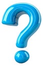 A blue question mark next to a blue ball Royalty Free Stock Photo
