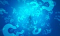 Blue question mark random pattern background Royalty Free Stock Photo
