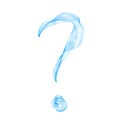 Blue question mark from wavy bright smoke on white background Royalty Free Stock Photo