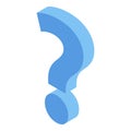 Blue question sign icon, isometric style Royalty Free Stock Photo