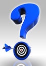 Blue questionmark and target Royalty Free Stock Photo
