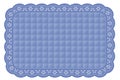 Blue Quilted Eyelet Lace Place Mat