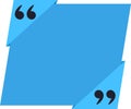 Blue quote box with quotation marks at the corners is providing space for adding text, creating an engaging visual Royalty Free Stock Photo