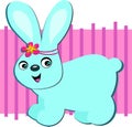 Blue Rabbit with Flower Headband