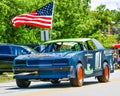 Race Car with American Flag in Parade