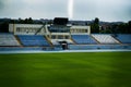 Blue racetrack on sport stadium Royalty Free Stock Photo