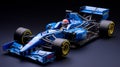 Blue Racing Car Sculpture: Hyper-realistic 2001 F1 Car With Driver