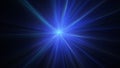 Blue radial light rays abstract background Royalty Free Stock Photo