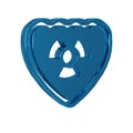 Blue Radioactive in shield icon isolated on transparent background. Radioactive toxic symbol. Radiation Hazard sign. Royalty Free Stock Photo