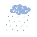 Blue Rain Cloud Vector Illustration Royalty Free Stock Photo