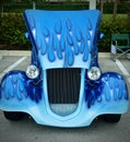 Fancy sport car blue raindrop paint job