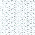 Blue rain drops painted with glare seamless vector pattern background