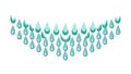 Blue Raindrop Pattern Border, vector design Generative AI Royalty Free Stock Photo
