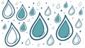 Blue Raindrop Pattern Simple, vector design Generative AI Royalty Free Stock Photo