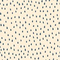 Blue raindrops on beige background seamless vector pattern Royalty Free Stock Photo