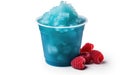 Blue Raspberry Slush Delight on White Background