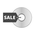 Blue-ray, DVD or CD disc with label sale Royalty Free Stock Photo