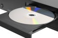 Blue-ray player with a disk Royalty Free Stock Photo